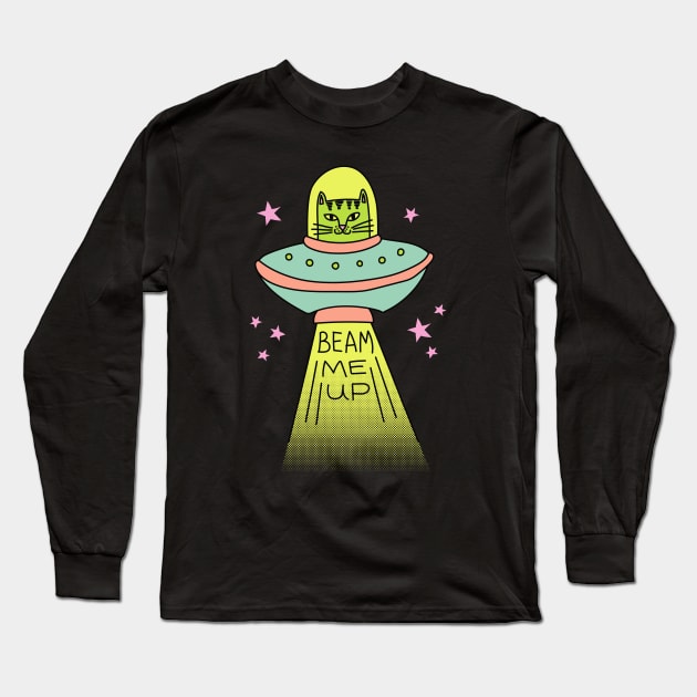 Beam Me Up! Long Sleeve T-Shirt by pinkowlet